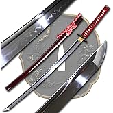 ShadowDancer Handmade Full Tang Katana Sword - Authentic T10/1095 Steel Blade with Real Hamon,Not L6 Clay Temper, and Sharp Edge - Perfect for Iaido, Martial Arts Practitioners