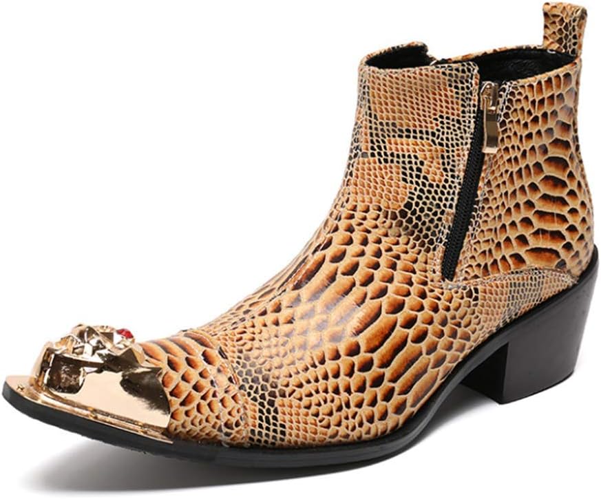 Botas Martin para Hombre Punta De Metal Puntiaguda Low Top Talón Plano