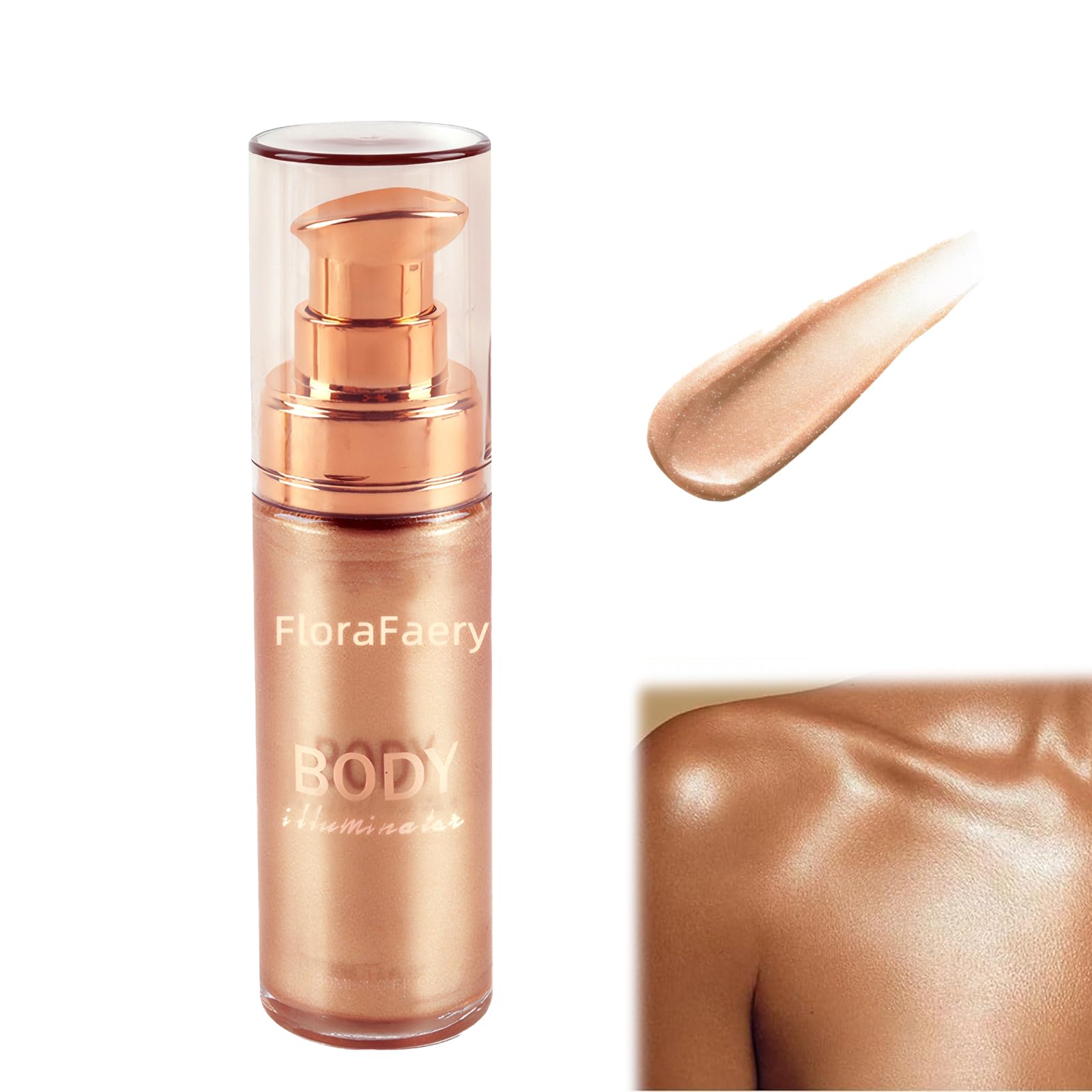 Rose Gold Body Glow Oil - Non-Sticky Shimmering Body Highlighter