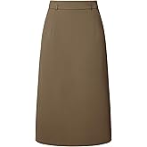 Hobemty Women's Pencil Skirt High Waist Split Back Work Midi Skirts