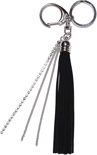 Amazon Keep You ロングタッセルチャーム Kr Long 3 1 ブラック Sv シルバータイプ バッグチャーム フリンジ キーホルダー キーホルダー チェーン