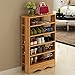 soges Shoe Racks Solid Wood Shoe Storage Shelf Organizer 5 Tiers Teak, L15-HFY