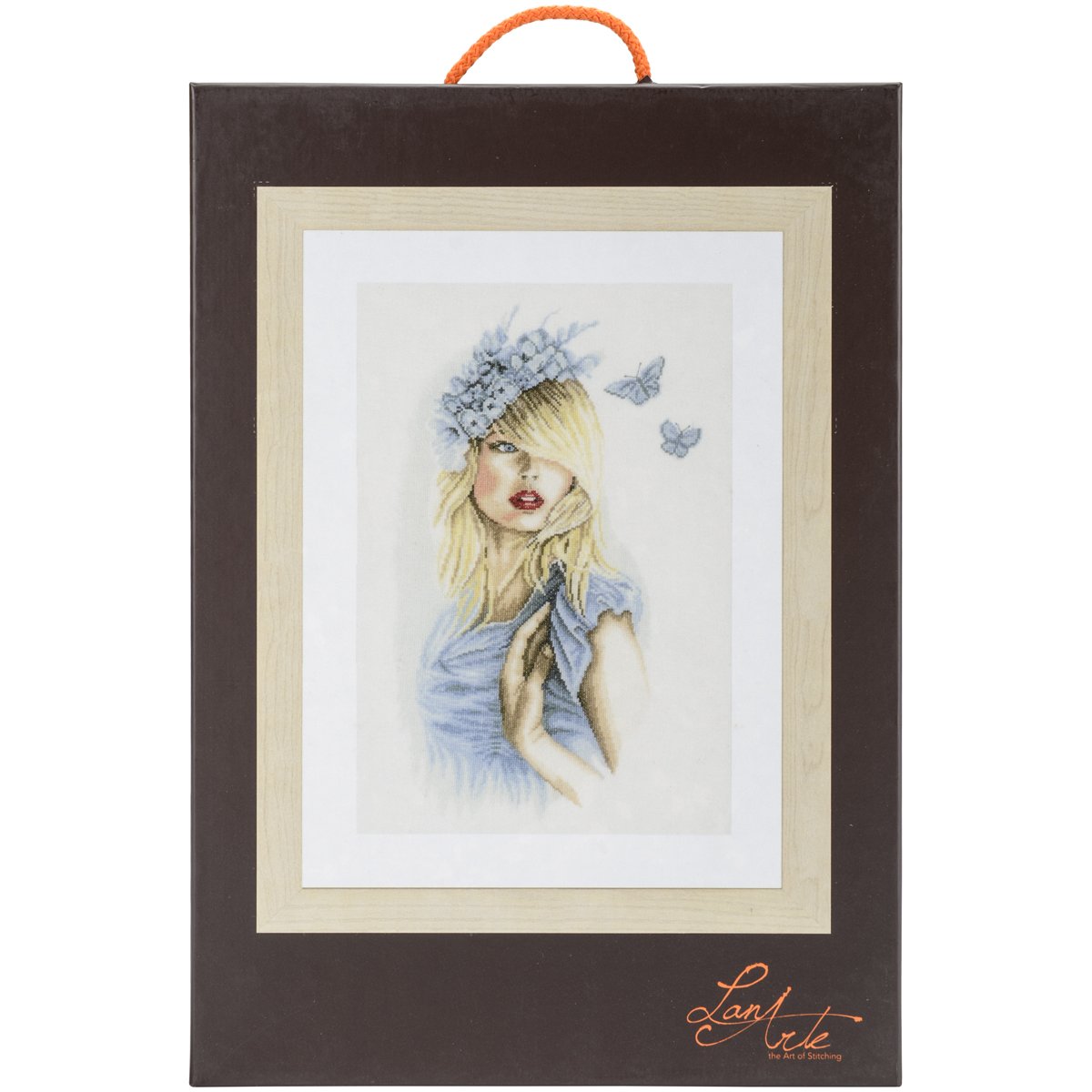 Lanarte Counted Cross Stitch KIT Blue Butterflies (Linen)