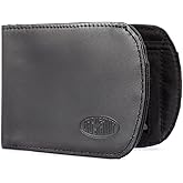 Big Skinny Men's Curve Leather Bi-Fold Slim Wallet, Holds Up to 20 Cards