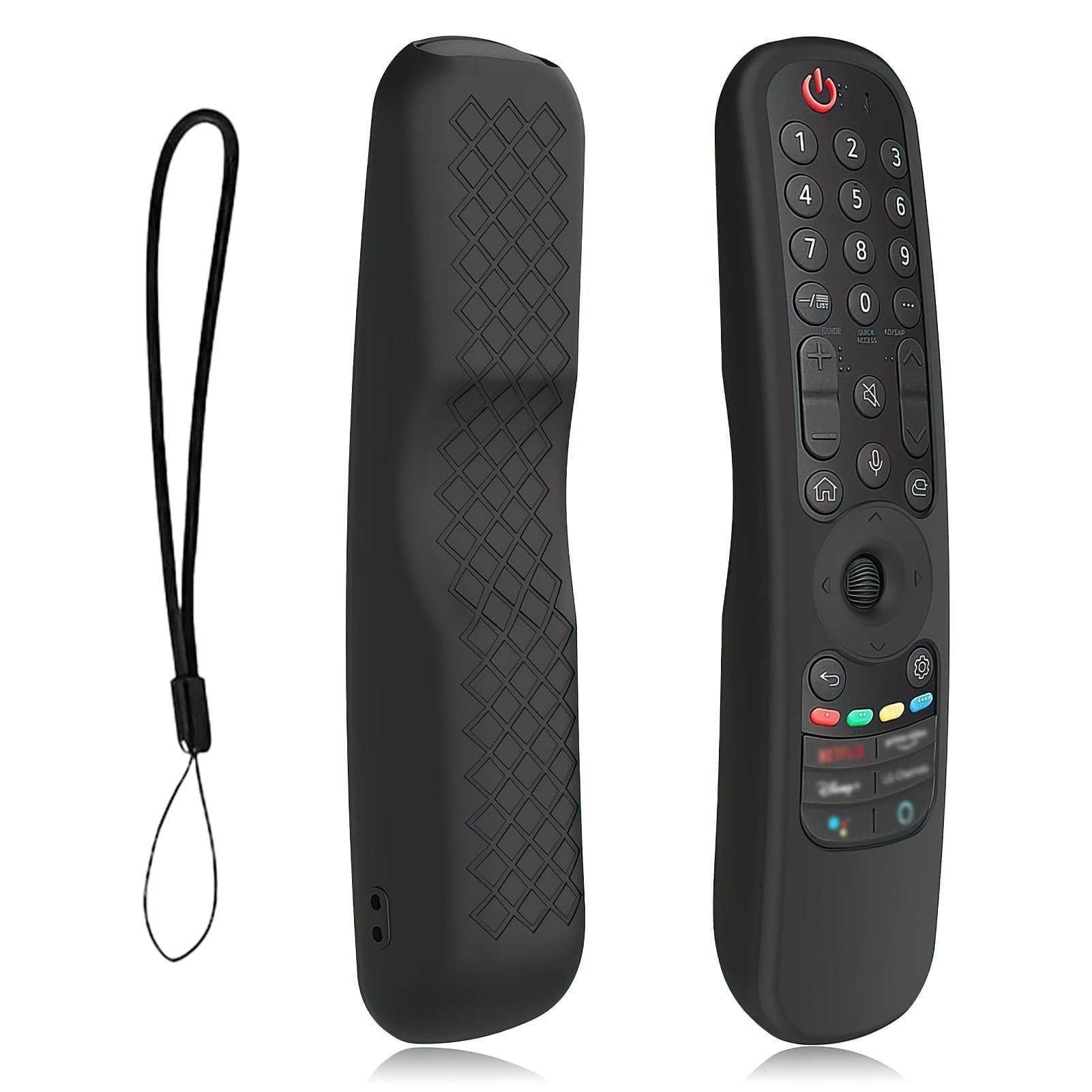 Silicone Remote Cover for LG AN-MR21GA AN-MR21GC AN-MR22GA AN-MR22GN AN-MR23GA AN-MR24GA Smart TV Remote (Silicone, Black)