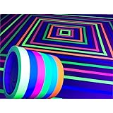 GreyParrot Tape UV Tape Blacklight Reactive, (6 Pack), (6 Colors), 33ft Per Roll, Fluorescent Cloth Tape, Glow in The Dark Ta