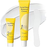 5 Min Facial Hair Removal For Women with Soothing Cream, Painless & Gentle Sensitive Skin Hair Removal Cream for Chin & Upper Lip & Cheeks (2.03 Fl Oz)