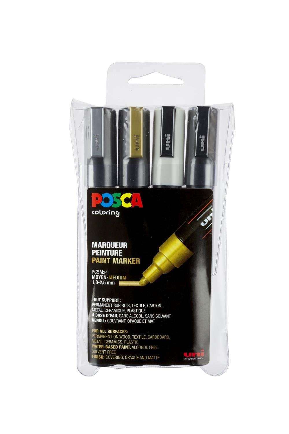 uni-ball 182504 - Posca Marker with Medium Fine Bullet Tip, Set of 4