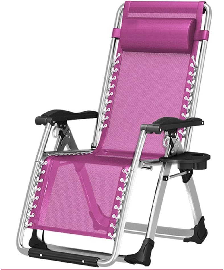 Folding Chairs XIAOLIN Leisure Chair Lunch Break Chair Office Chair Beach Chair Camping Chair Outdoor Chair (Color : PURPLE)