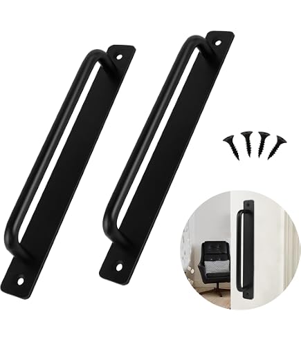 Poignée De Porte Coupe-feu Style Grange - Acier Inoxydable Argenté - Sans Marque