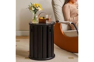 XINYUEMAIC Stackable Stools Set of 4,4-in-1 Wood Stool,Round Wooden Stools with Anti-Slip Foot Pads for Kitchen,Bedroom,Living Room,Bar,No Assembly Required Durable and Space-Saving Design【 Black】