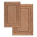 Superior Non-Slip 2 Piece Bath Rug Set, Ultra Plush, Soft, and Absorbent 100% Combed Cotton Pile - Traditional Oval Bath Mat Set, Latte