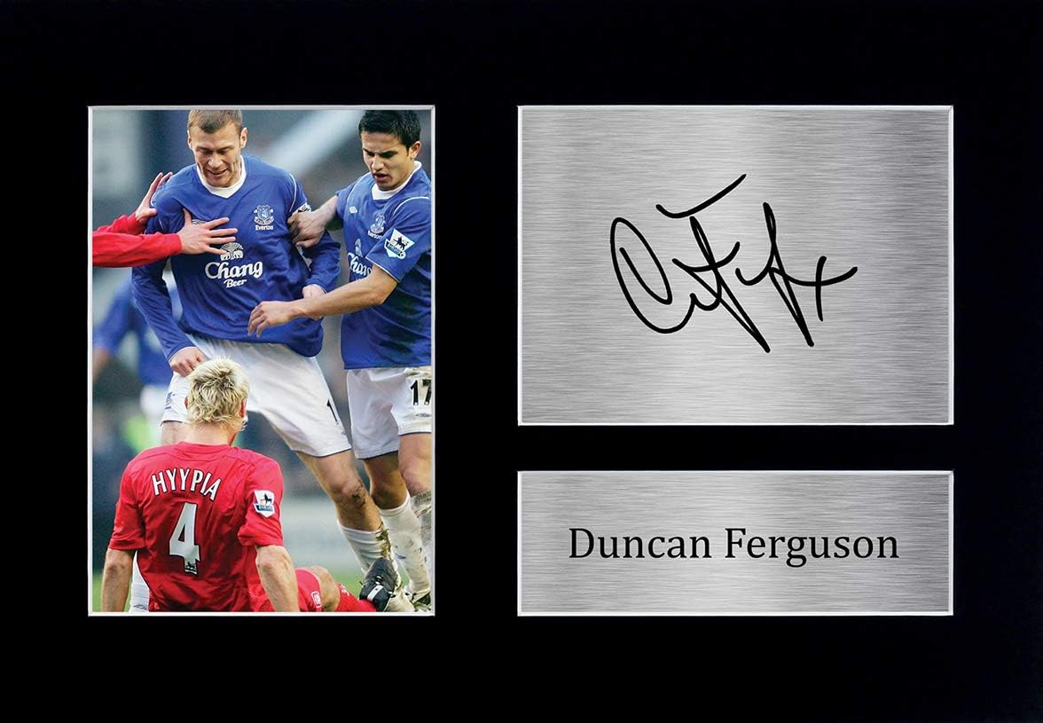 HWC Trading Duncan Ferguson Gift Signed A4 Printed Autograph Everton Gifts Photo Display, (Unframed) Duncan Ferguson, 29.7L x 21W cm