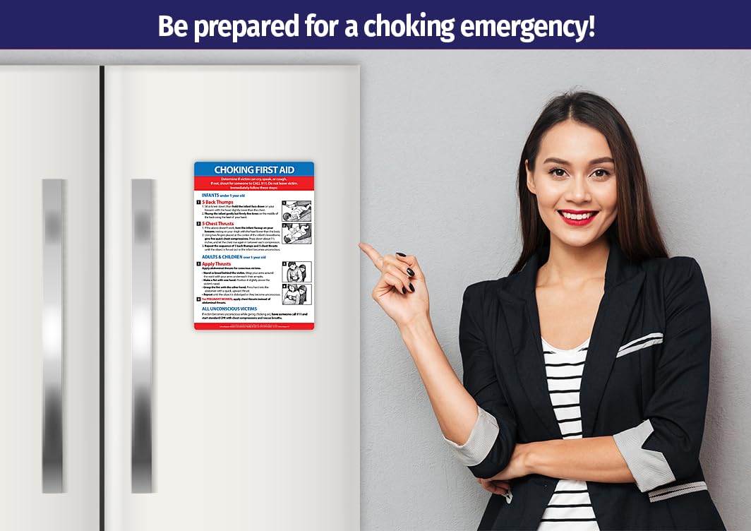 Choking First Aid Fridge Magnet — Heimlich Maneuver for Infant, Child, Adult — 5
