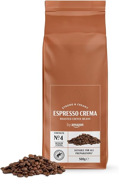 by Amazon Espresso Crema Light Roast Coffee Beans 500g Rainforest Alliance