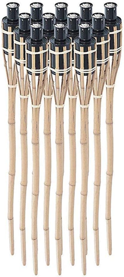 Ectxo 12 Wax Torches Bamboo Garden Torch 90 cm
