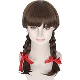 Yan Dream Long Brown Braided Wig Women Halloween Party Hair Cosplay Wig