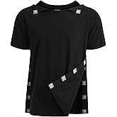 Post Shoulder Surgery Recovery Shirt with Magnetic Buttons for Women Crew Neck Tear Away Shirts for Shoulder Surgery for Men