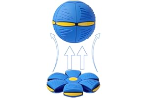 BOTIZR Flying Saucer Ball for Dogs,Pet Toy Interactive Flying Saucer Dog Toy Portable,Outdoor Yard Dog Toys,Perfect Doggy Disc Ball (Blue)