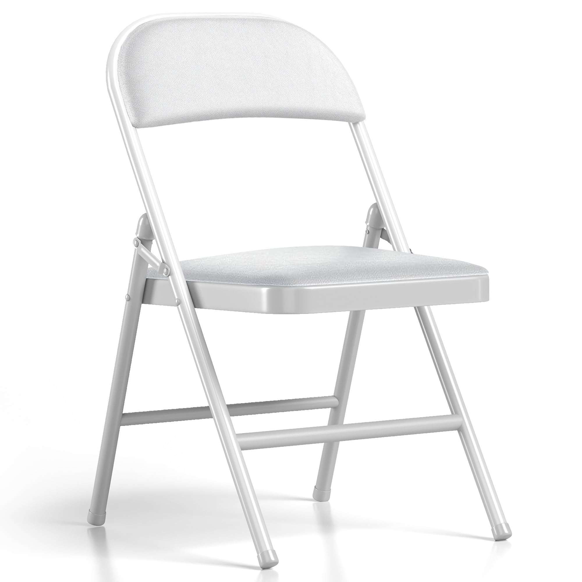 Photo 1 of LUCKPRO 1 Pack Folding Chairs with Cushion Padded - Metal Chairs w/Comfortable Seats and Durable Steel Frame Foldable Chair for Indoor Outdoor Wedding, Party, Backyard & Office Events (White, 1 Pack)