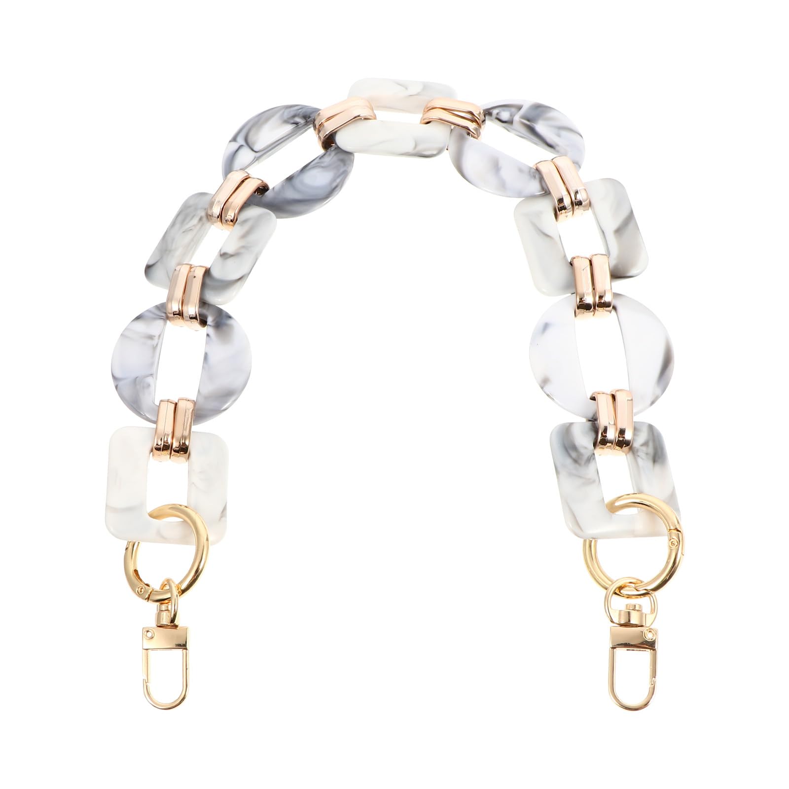 Amosfun White Resin Purse Strap Chunky Bag Chain Handle Clutch Purse Top Handle for Handbag Shoulder Crossbody Bag Replacement 40cm