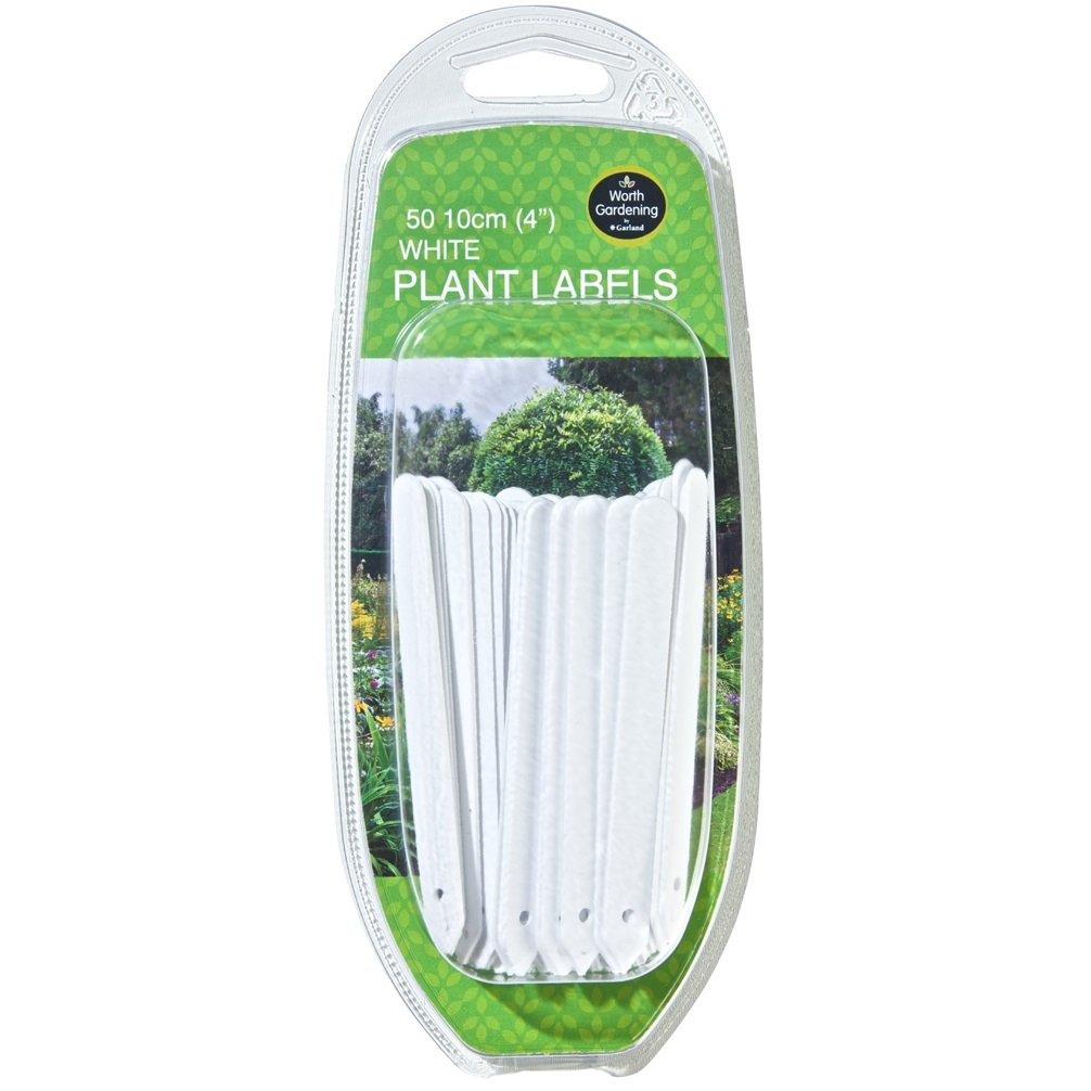 W0860 Garland 10cm (4") Plant Labels (50) (White)