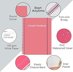 A4 Cornell Notes Notebook - 8.5" x 11" College