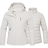 Pioneer Camp Women's 3 in 1Waterproof Ski Snow jacket Windbreaker Insulated Puffer Liner Jackets Winter Raincoat Outdoor