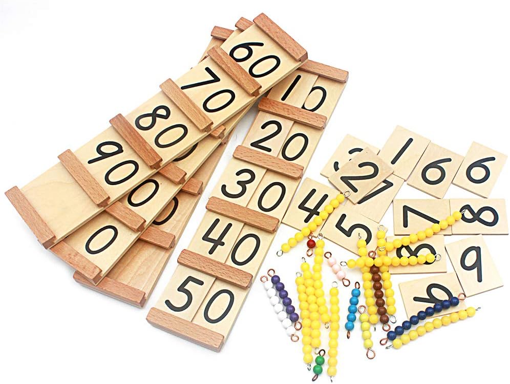 Simple Version Montessori Wood Seguin Teens and Tens Boards Color Beads Bar Toys For Children Early Childhood Preschool Training
