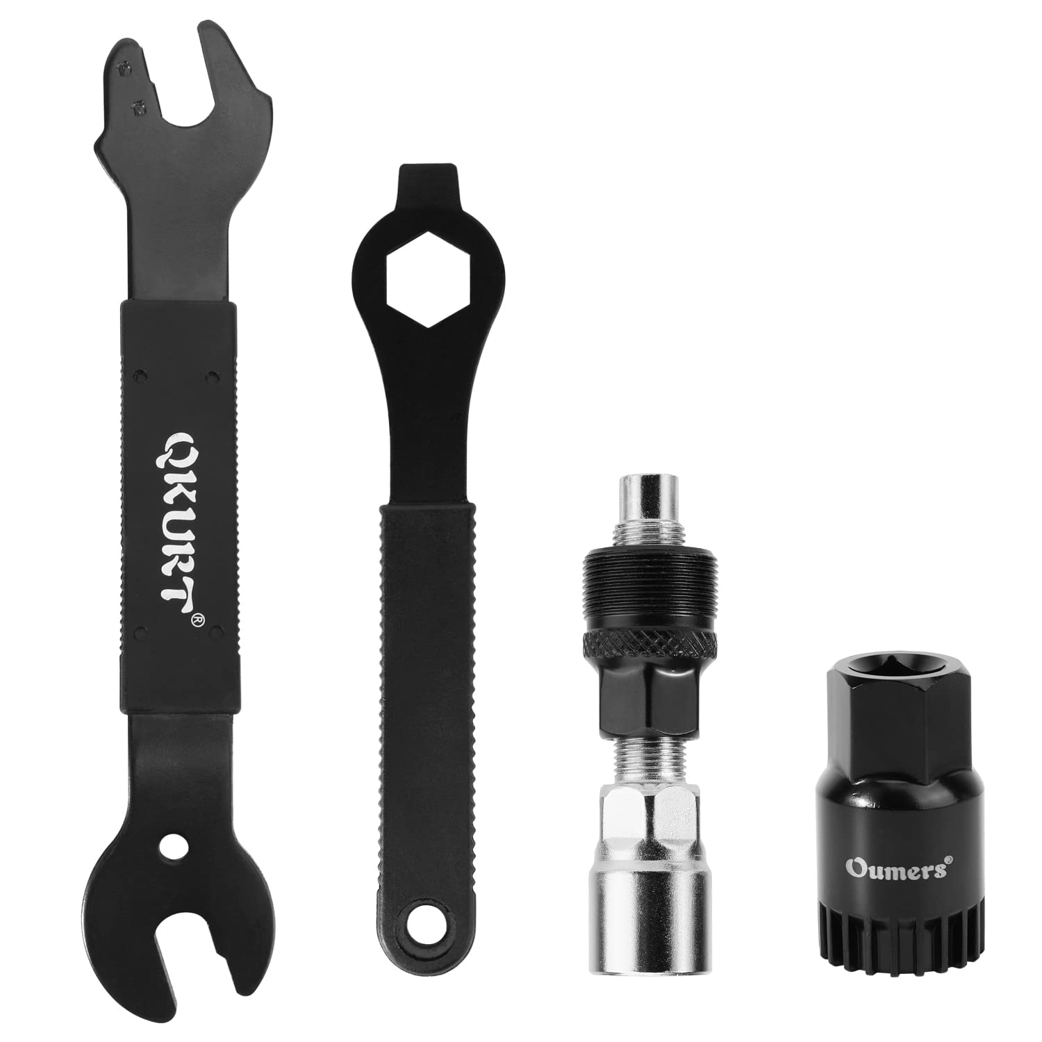 Oumers Bicycle Crank Remover Repair Kit, Bicycle Pedal Wrench + Crank Puller + Bottom Bracket Removal + 16mm Adjustable Wrench