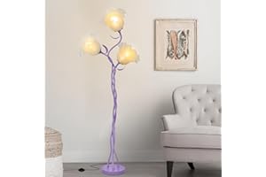Fuzzbopn Flower Floor Lamp for Living Room, Tall Floor Reading lamp with Flexible Neck Shaft for Bedroom Decor, Modern Corner