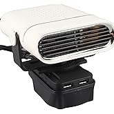 Oreilet Battery Powered Heater, 360 Rotatable Space Heater Adjustable 2 Gear Car Defroster for Winter, Electric Warmer for He