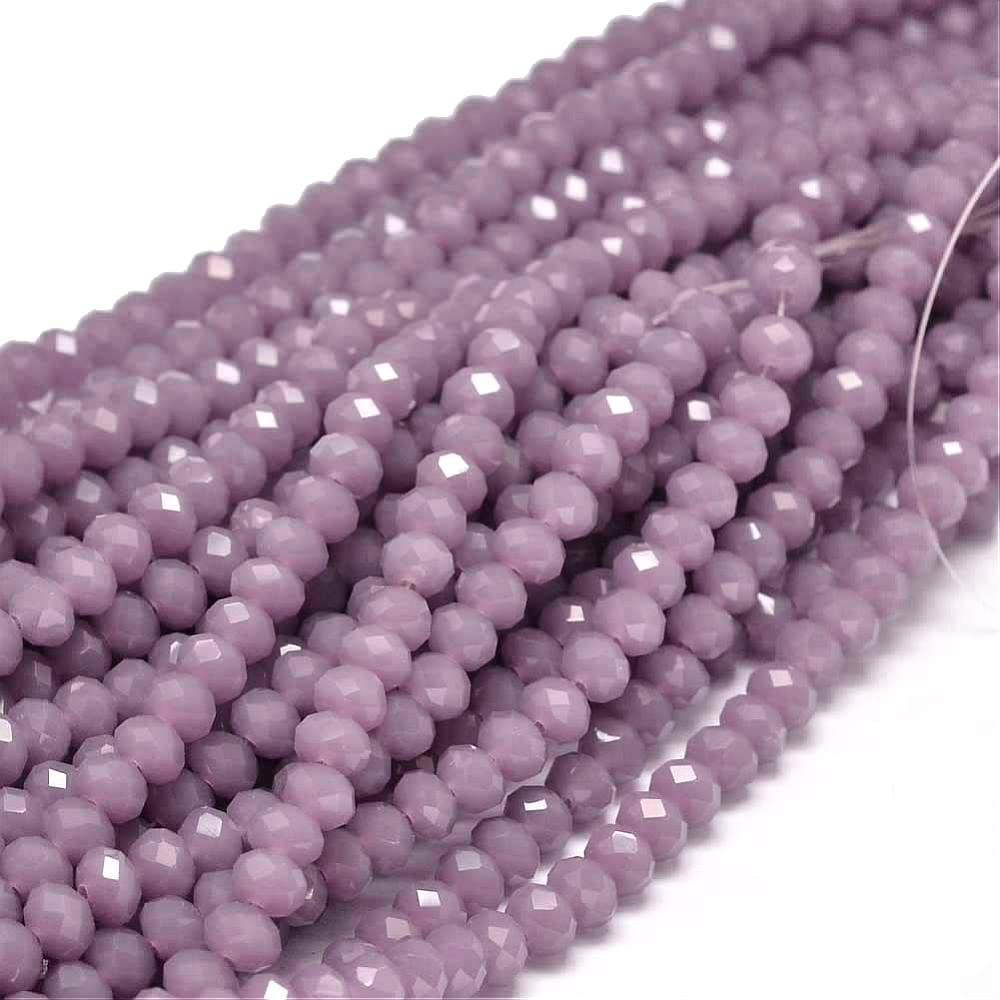 Czech Crystal Glass Beads, CZ Bohemian Faceted Rondelle Glass Beads, 4/6/8/10 mm (Opaque Dark Purple, 4x3 mm)