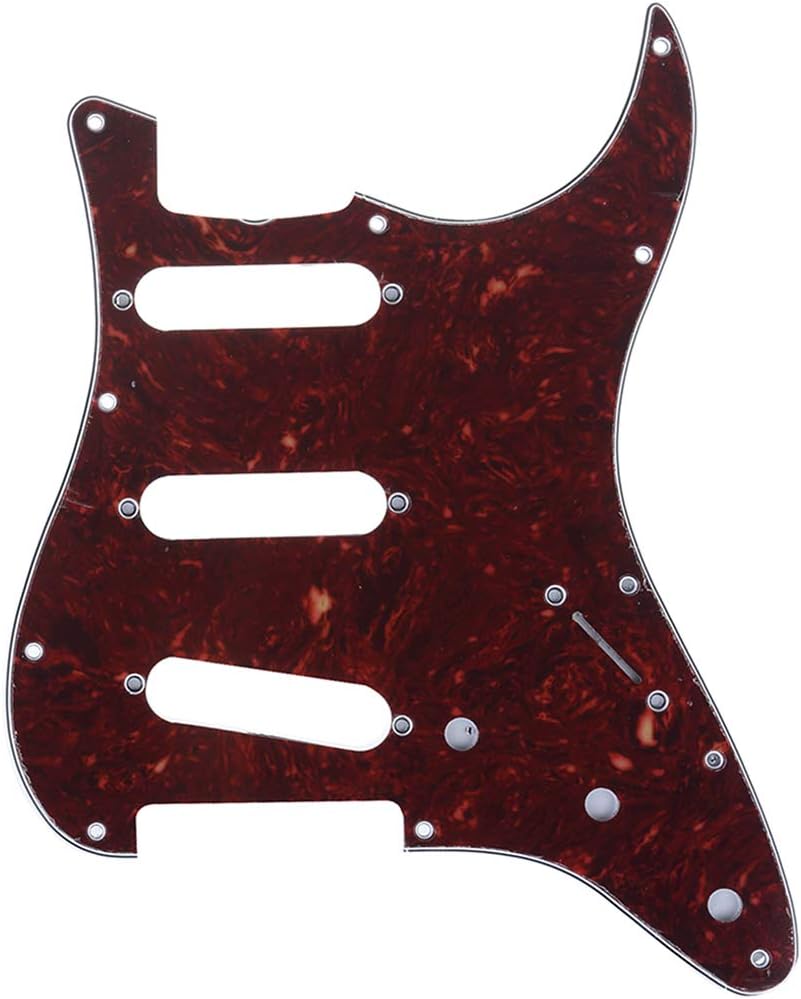 Musiclily Pro 11-Hole 62 Vintage SSS Strat Pickguard for American Stratocaster 62 Electric Guitar, 4Ply Vintage Tortoise