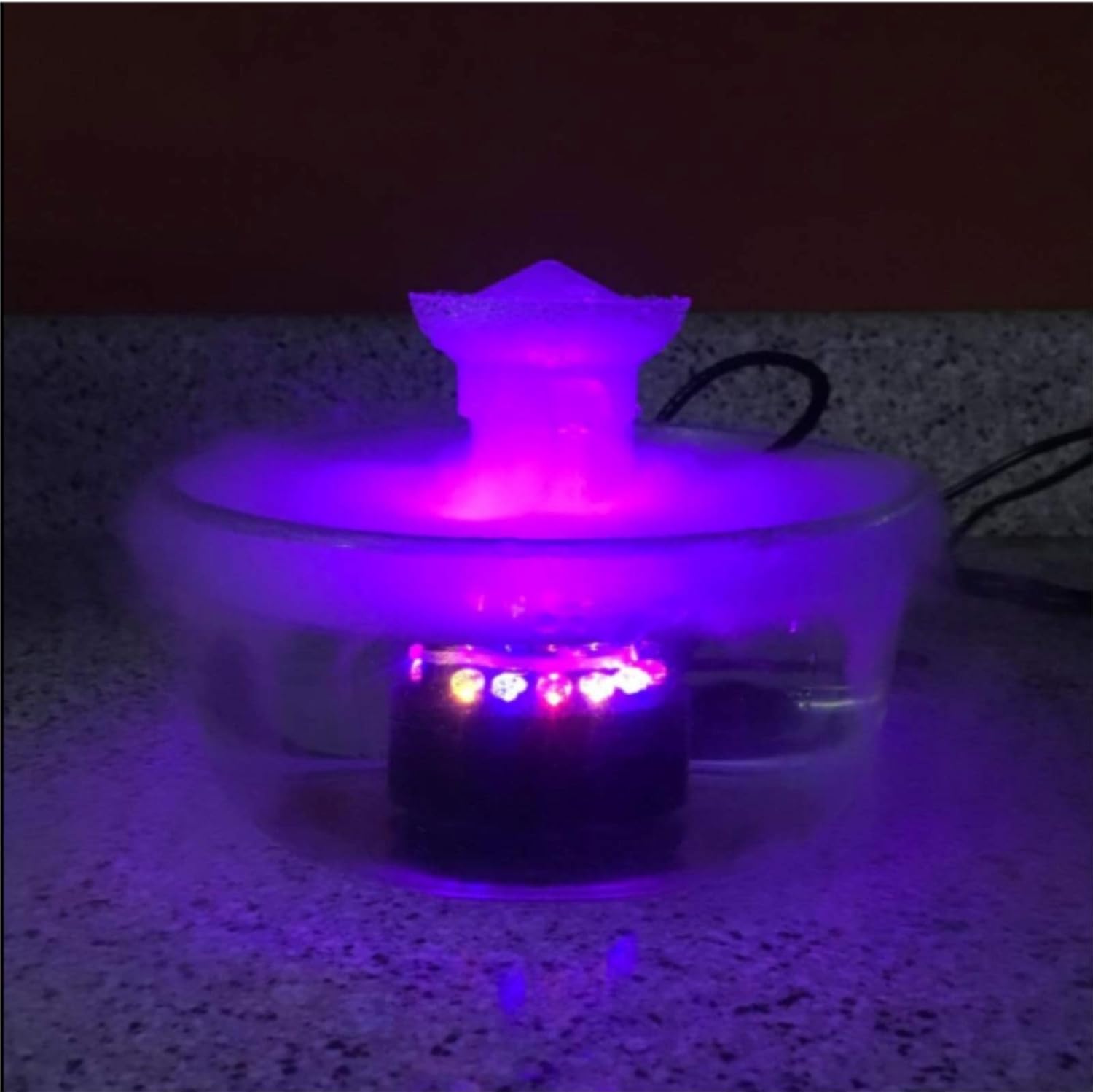 HAIPUSEN Mist Maker, Fog Maker with LED Fogger Water Fountain Pond with Splash Guard, Fog Machine Atomizer for Halloween and Other Holidays: Home & Kitchen