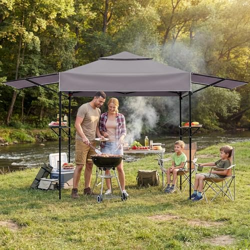 VINGLI 12x3.3ft Pop-Up Grill Gazebo Review: Portable BBQ Canopy with Shelves image 13
