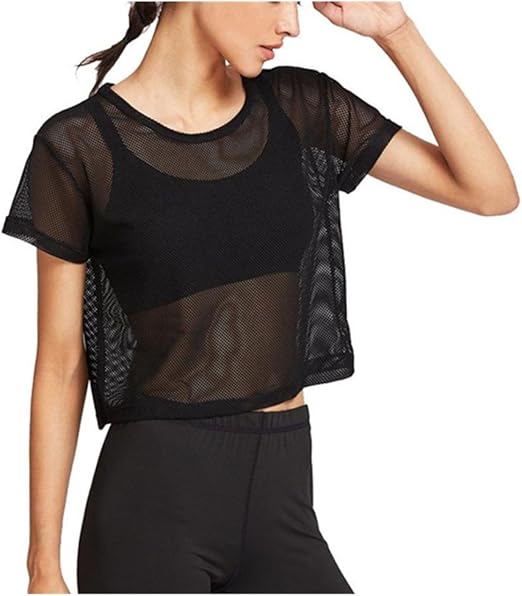 camiseta negra deportiva mujer