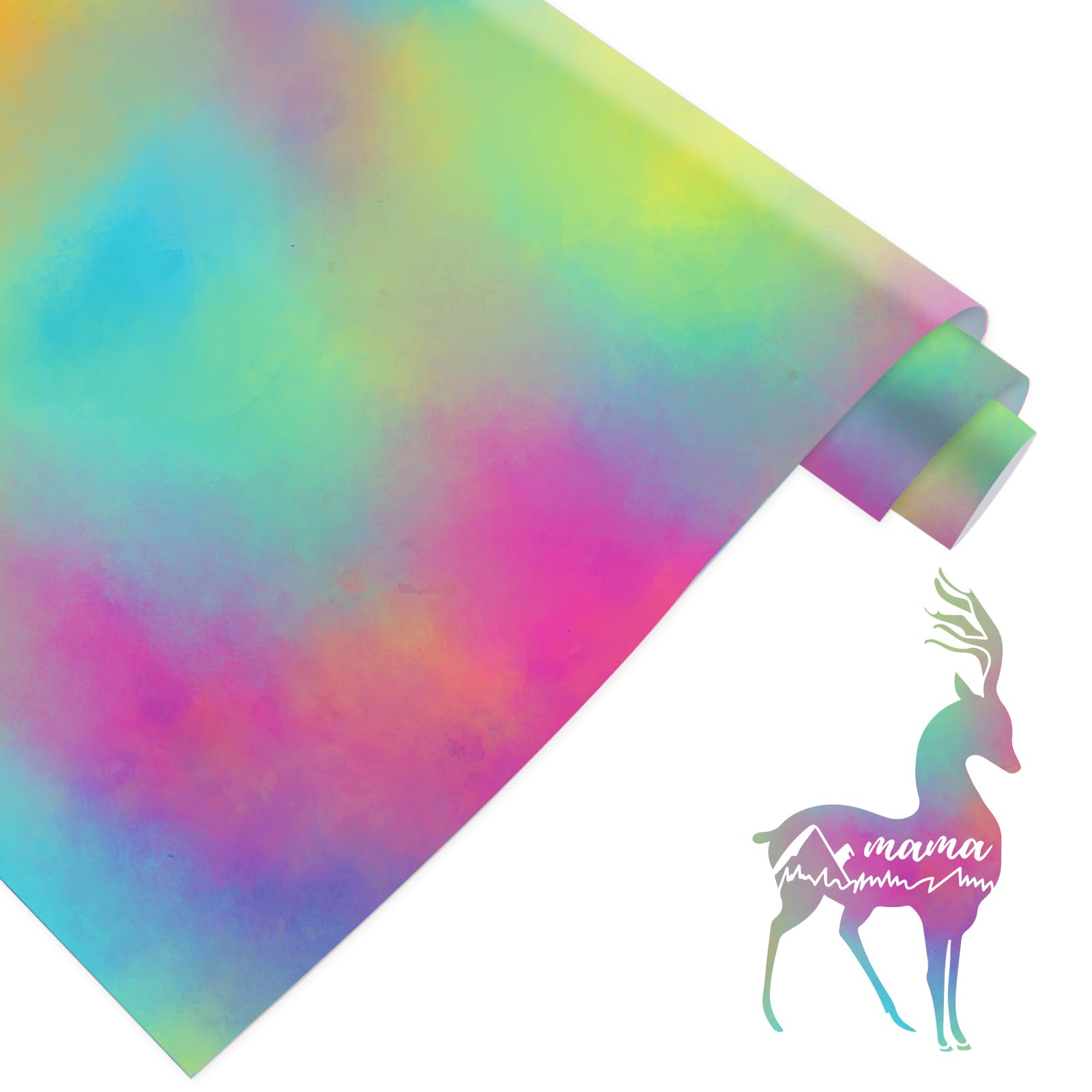 Photo 1 of HTVRONT Tie Dye HTV Heat Transfer Vinyl Rolls - 12" x 8ft Watercolor HTV Vinyl for Shirts, Iron on Vinyl for All Cutter Machine - Easy to Cut & Weed for Heat Transfer Design?Tie Dye?