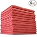 The Rag Company - All-Purpose Microfiber Terry Cleaning Towels - Commercial Grade, Highly Absorbent, Lint-Free, Streak-Free, Kitchens, Bathrooms, Offices, 300gsm, 16in x 16in, Red (12-Pack)