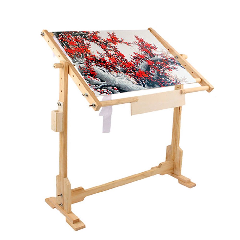 EBTOOLS Floor Frame, Embroidery Frame Holder, Cross Stitch Floor Stand, Suitable for Embroidery, Quilting, Cross Stitch, Silk Painting (80cm 14CT)