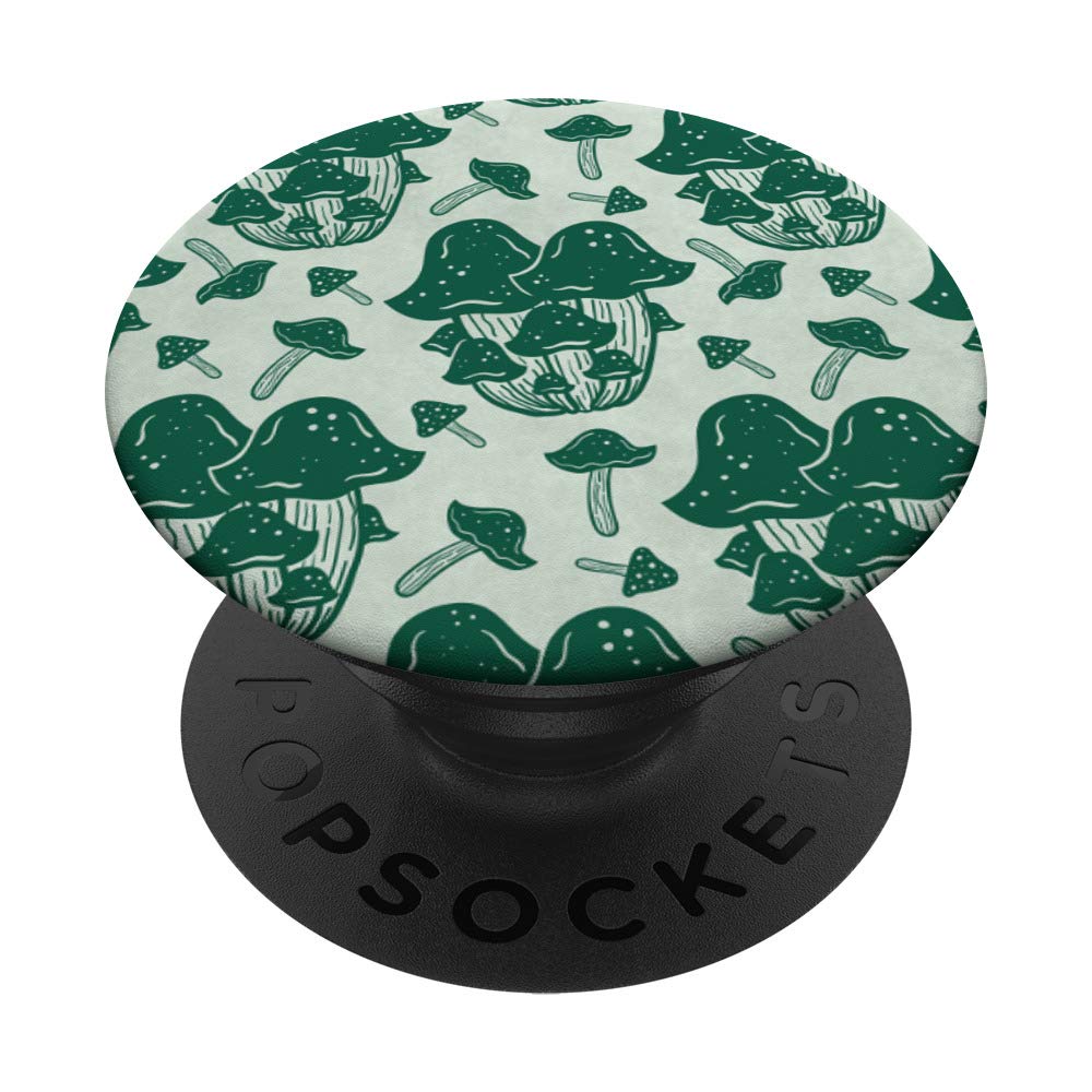 Vintage Green Mushroomcore | Cute Fungi Mushroom PopSockets Swappable PopGrip