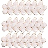 TEHAUX Sakura Pendant Charms 50Pcs Alloy Floral Charms with Holes for Diy Jewelry Making Bracelet Necklace Craft Accessories