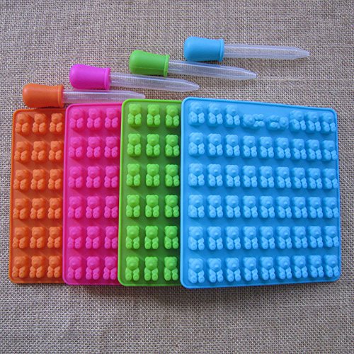 â˜€ Dergo â˜€ 53 Cavity Silicone Gummy Bear Chocolate Mold Candy Maker Ice Tray Jelly Moulds