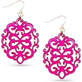 ZENZII Acrylic Resin Earrings for Women Girls Statement Geometric Modern Pattern Acetate Drop and Dangle Earrings Fashion Jewelry