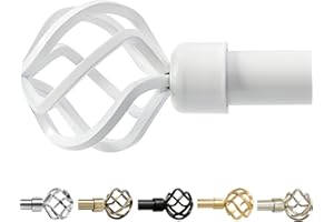 GB HOME COLLECTION gb Home White Curtain Rod, White Curtain Rods for Windows 48 to 84 Inch (4-7 Feet), Adjustable Curtain Rods White, Curtains Rods for Bedroom, Heavy Duty Curtain Rods, Window Curtain Rod White