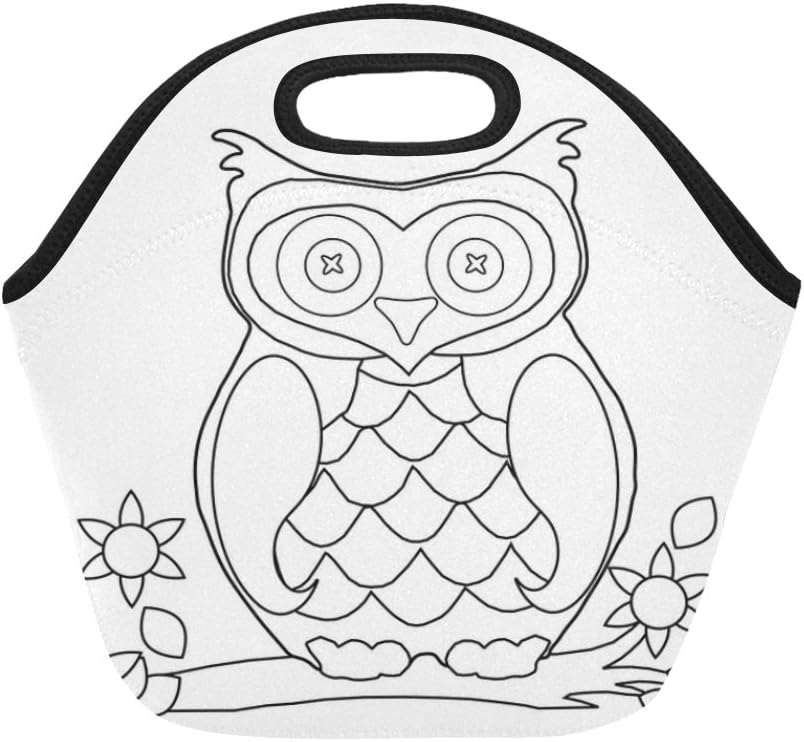 Amazon 断熱ネオプレン ランチバッグ フクロウ 塗り絵 塗り絵 ページ アウトライン型 Lサイズ 再利用可能 保温 厚手 ランチトートバッグ 屋外 仕事 オフィス 学校用 Wutmving ランチバッグ ランチ巾着 ランチベルト 通販