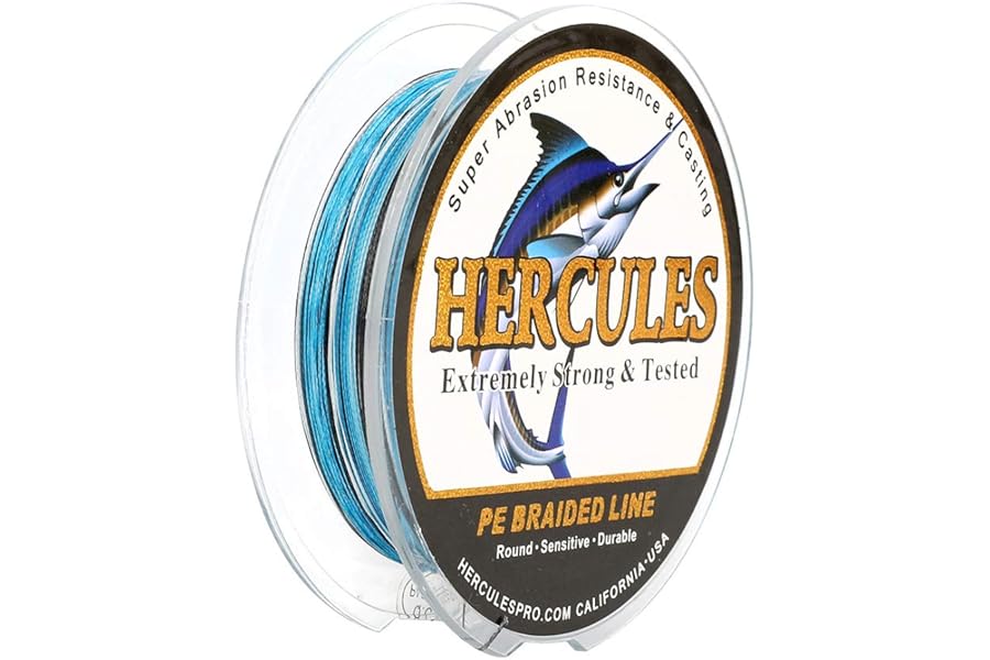 HERCULES Cost-Effective Super Strong 4 Strands Braided Fishing Line 6LB to 100LB Test for Salt-Water, 109/328 / 547/1094 Yards (100M / 300M / 500M / 1000M), Diam# 0.08MM - 0.55MM, Hi-Grade