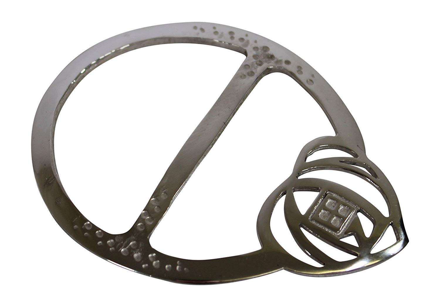 Rennie Mackintosh Heart Lattice Large Pewter Scarf Ring