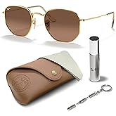Ray-Ban RB3548N HEXAGONAL FLAT LENSES Square-Round Shaped Sunglasses for Men & Women with Official RAYBAN Eyewear Kit