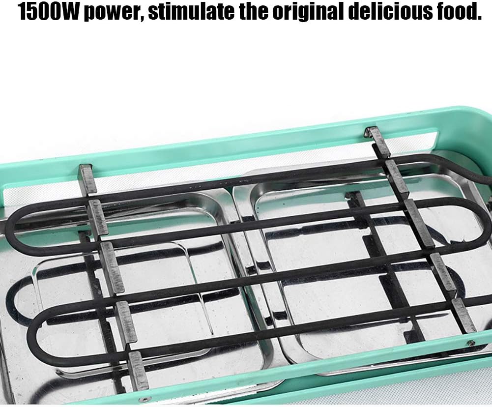 review LIN Portable Electric Smokeless BBQ, U-Shaped Heating Tube Barbecue Grill, Easy to Clean,Suitable for Garden Family